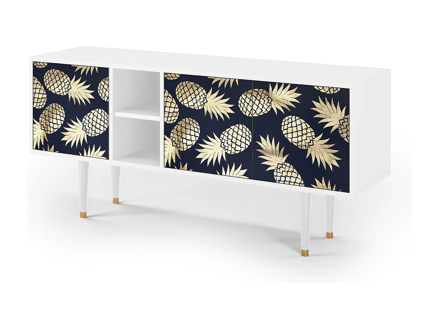 Meuble TV - 150х69х41 cm - T5 - Sunny Pineaple, Blanc