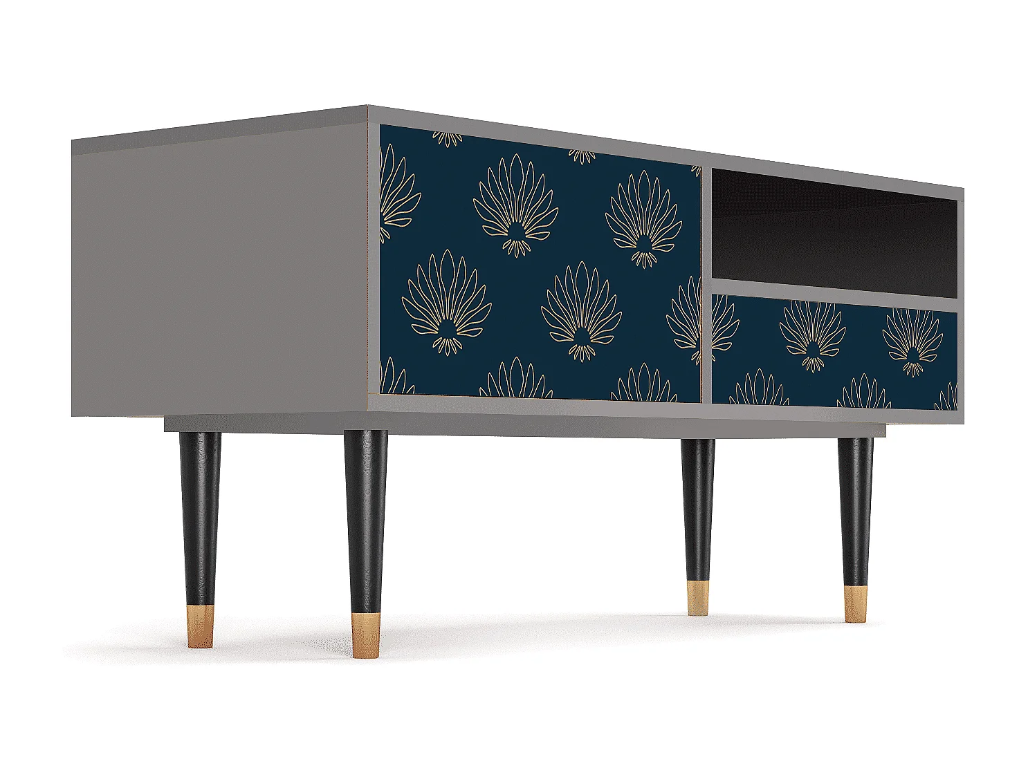 Mueble de TV - 115х59х48 cm - T3 - Blue Lotus, Cinza