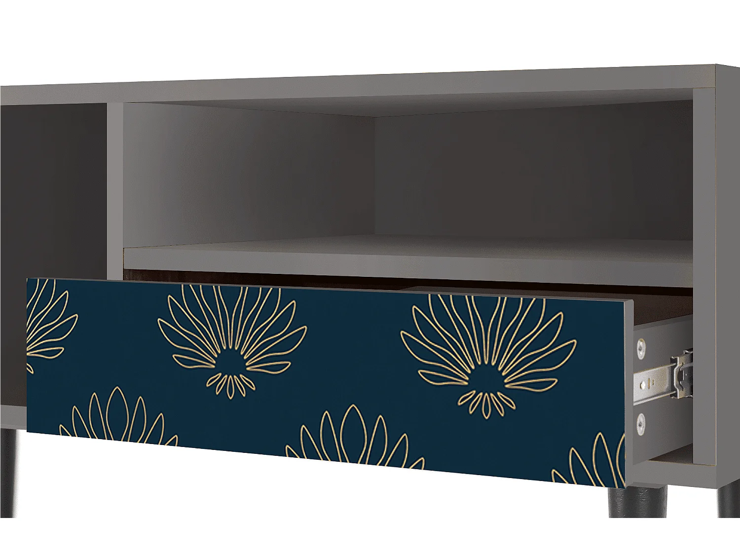 Mueble de TV - 115х59х48 cm - T3 - Blue Lotus, Cinza