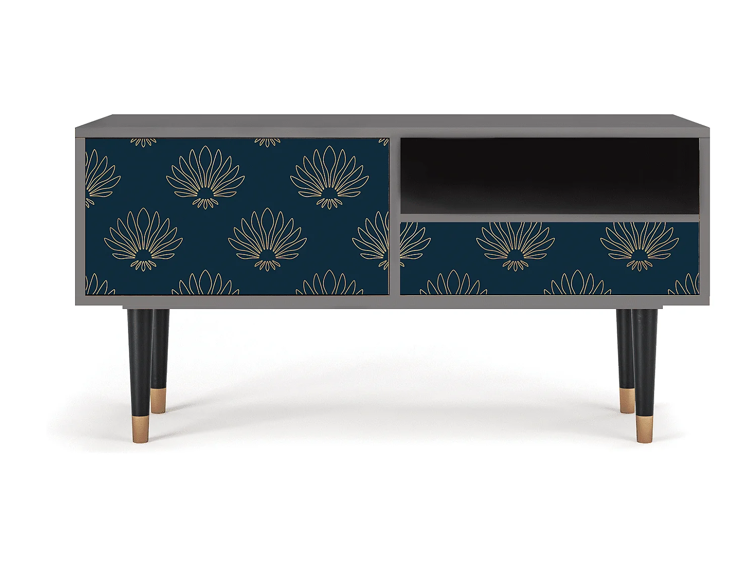 TV-meubel - 115х59х48 cm - T3 - Blue Lotus, Grijs