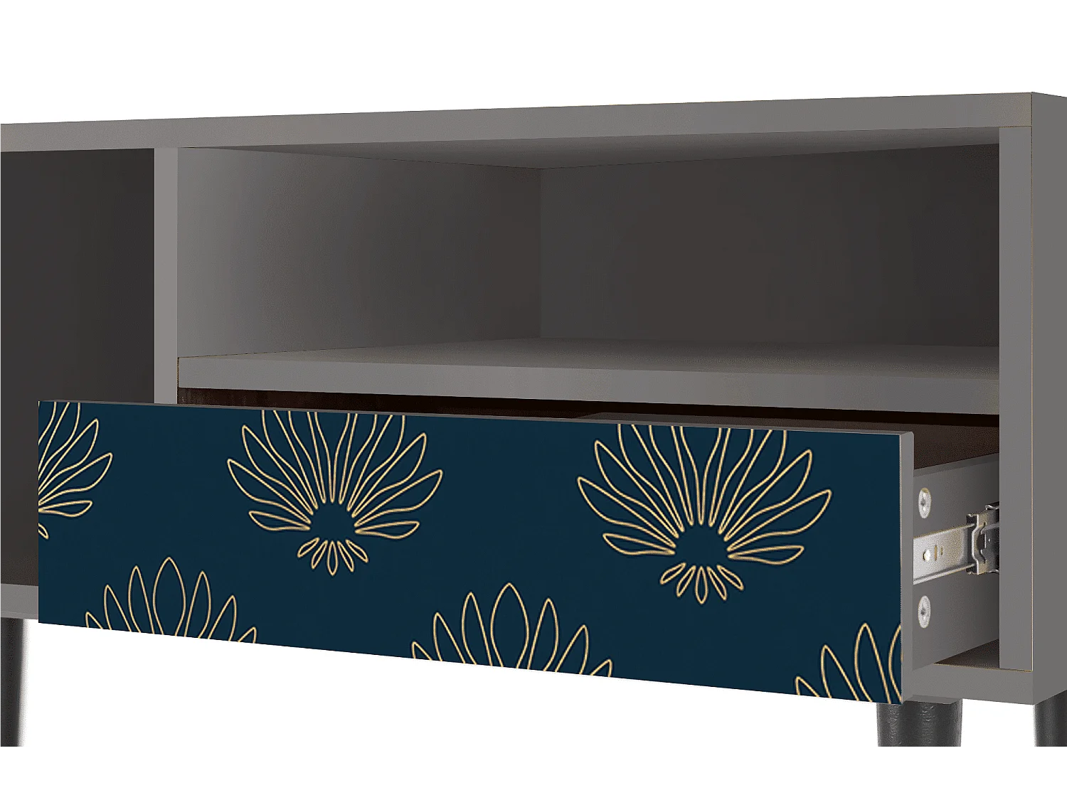 TV-meubel - 115х59х48 cm - T3 - Blue Lotus, Grijs