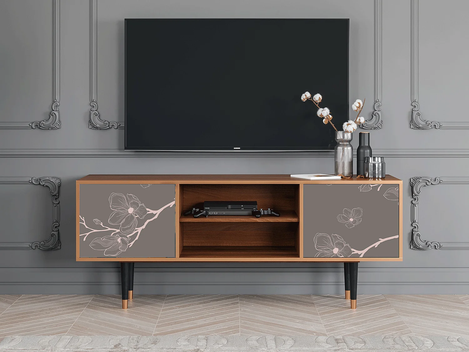 TV-meubel - 170х69х48 cm - T2 - Cherry Blossom, Walnoot