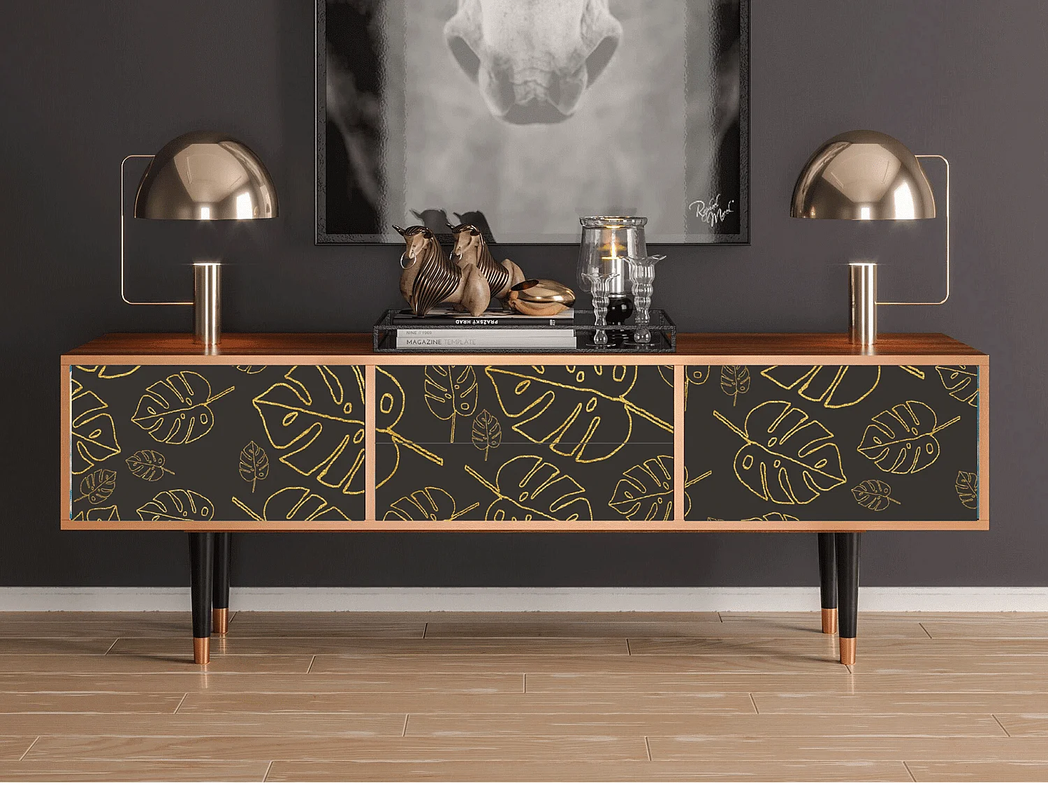 TV-Möbel - 170х59х48 cm - T4 - Fall Of The Leaves, Walnuss