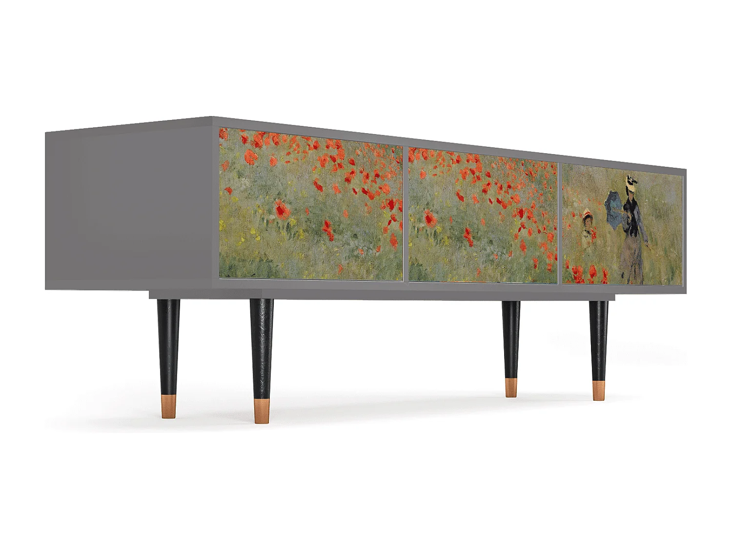 Mobile TV - 170х59х48 cm - T4 - The Poppy Field   , Grigio