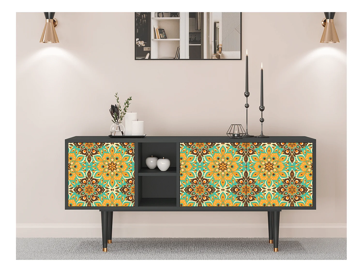 Mobile TV - 150х69х41 cm - T5 - Indian Spices, Antracite