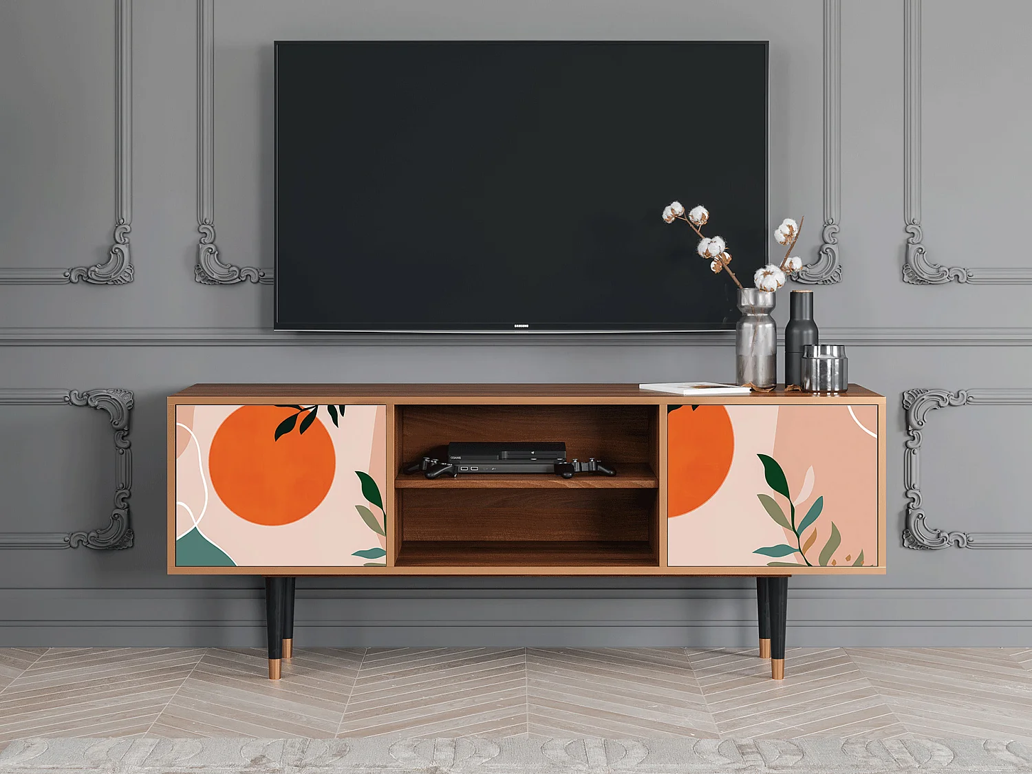 Szafka RTV - 170х69х48 cm - T2 - Artwork, Orzech