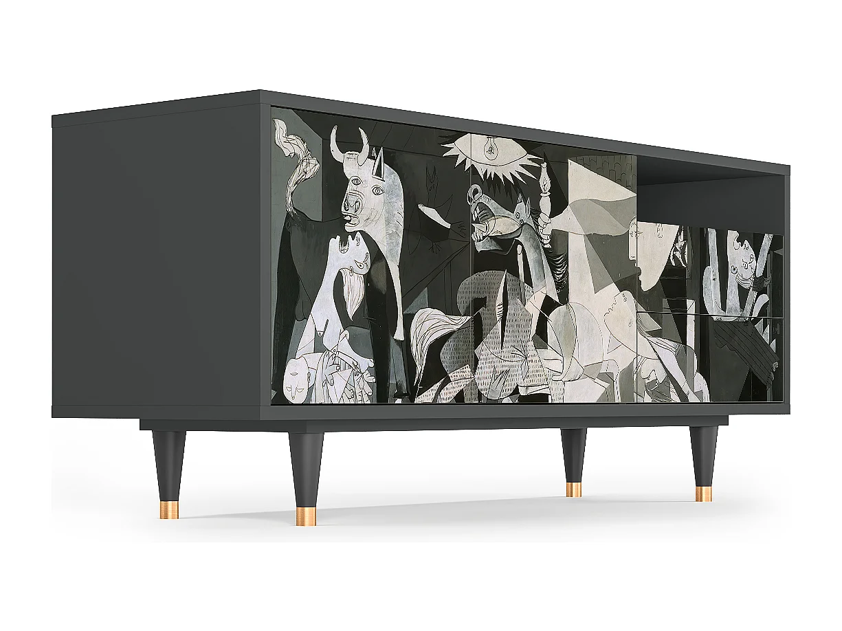 TV-Möbel - 125х56х41 cm - T7 - Guernica by Picasso, Anthrazit