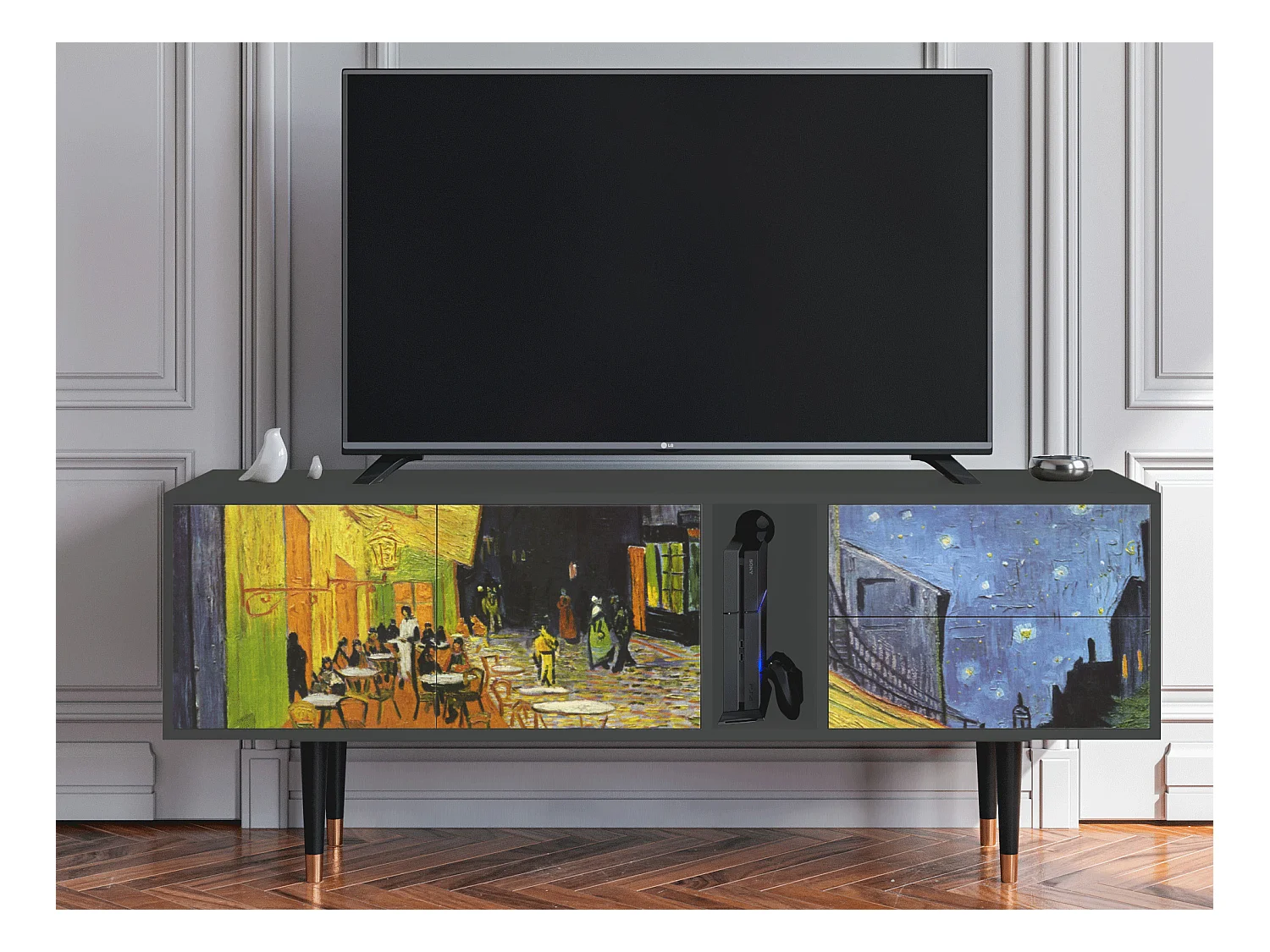 Mobile TV - 170х69х48 cm - T1 - Café Terrace at Night, Antracite