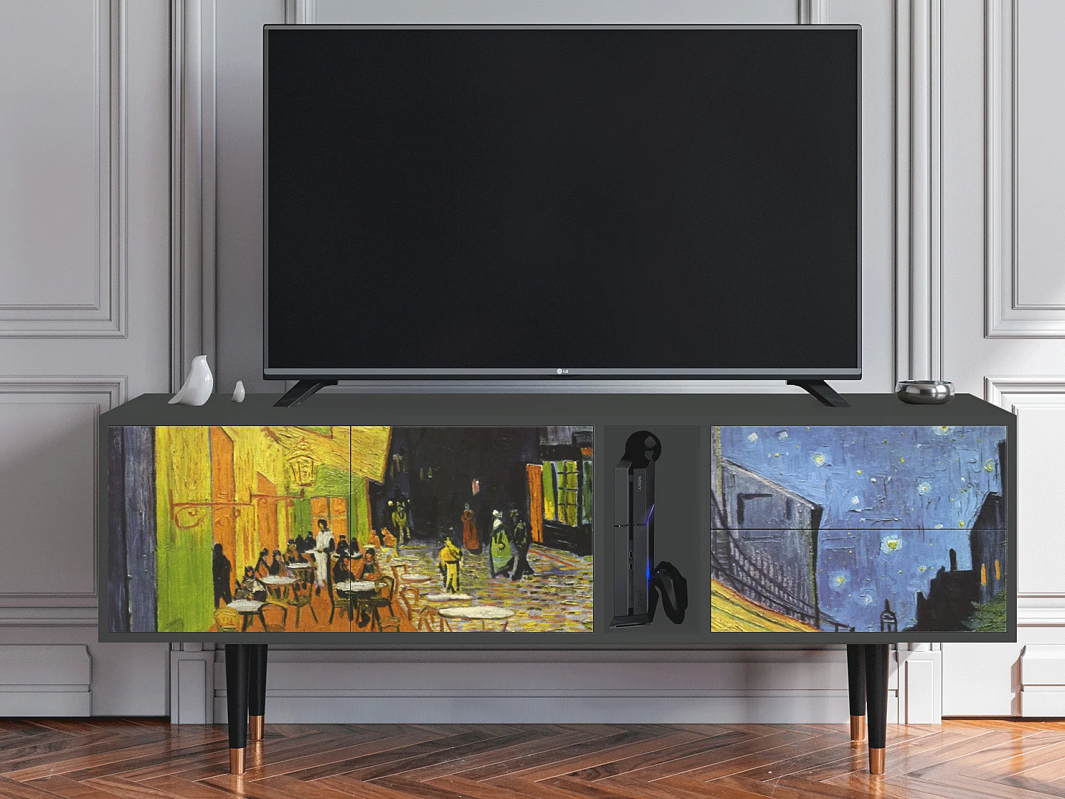 TV-Möbel - 170х69х48 cm - T1 - Café Terrace at Night, Anthrazit