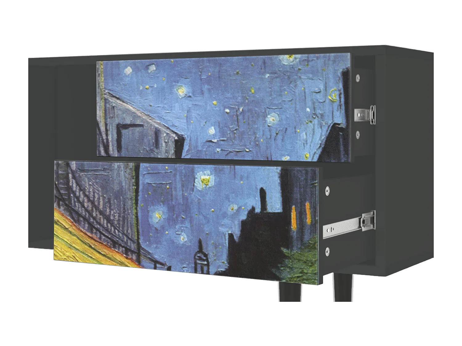 TV-Möbel - 170х69х48 cm - T1 - Café Terrace at Night, Anthrazit