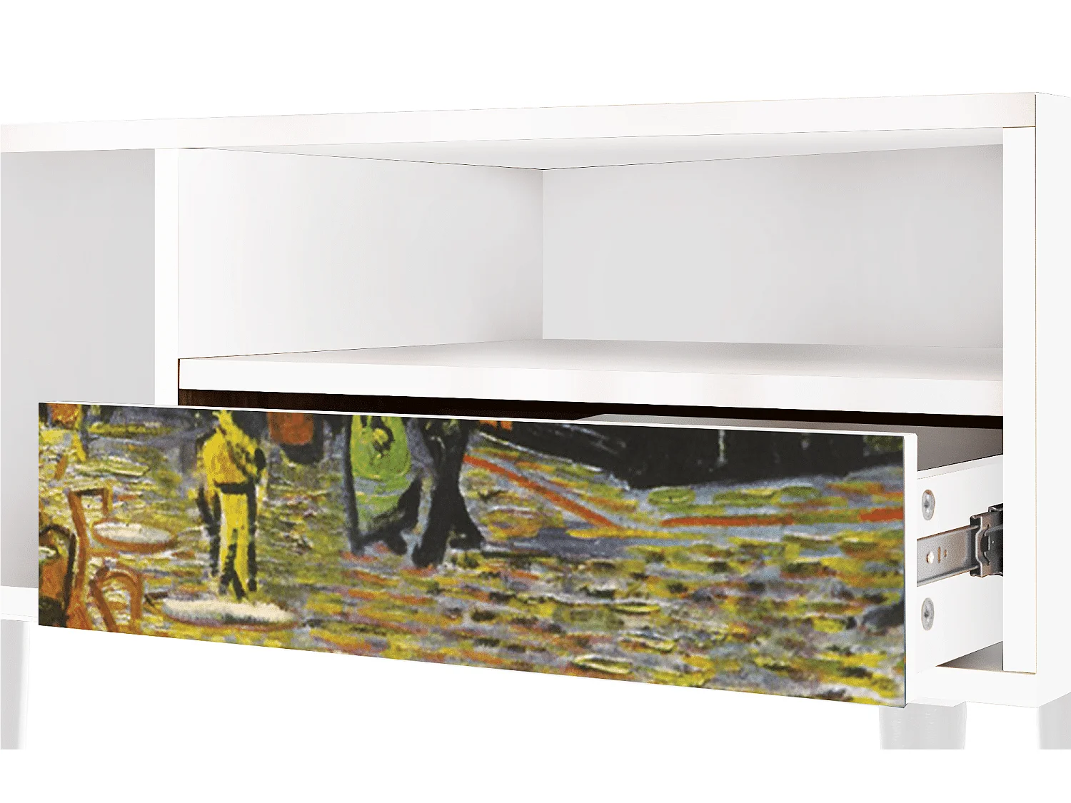 TV-Möbel - 115х59х48 cm - T3 - Café Terrace at Night, Weiß