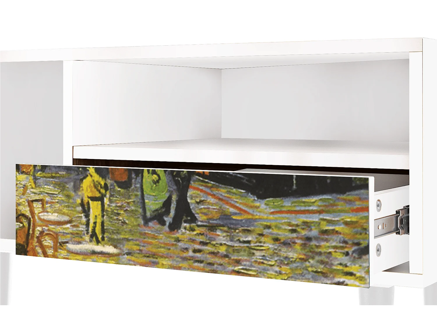 TV-Möbel - 115х59х48 cm - T3 - Café Terrace at Night, Weiß