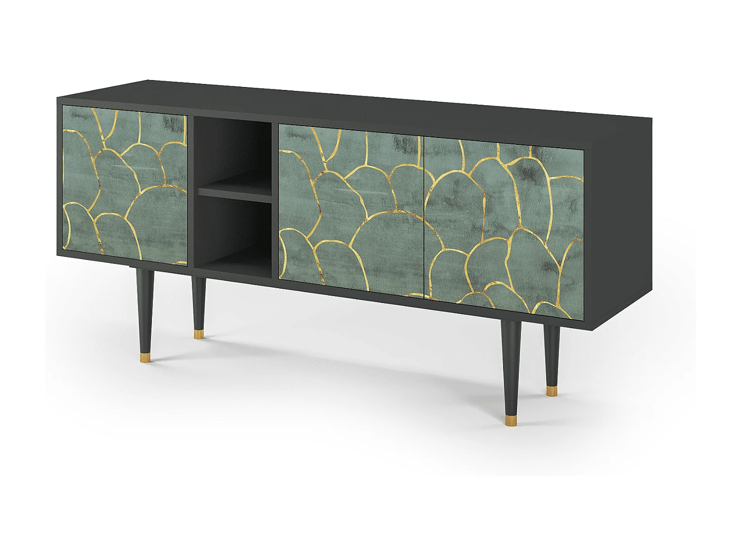 Meuble TV - 150х69х41 cm - T5 - Magnificent Water Lily, Anthracite