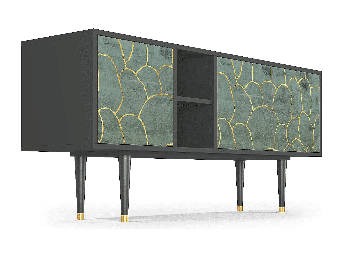 Meuble TV - 150х69х41 cm - T5 - Magnificent Water Lily, Anthracite