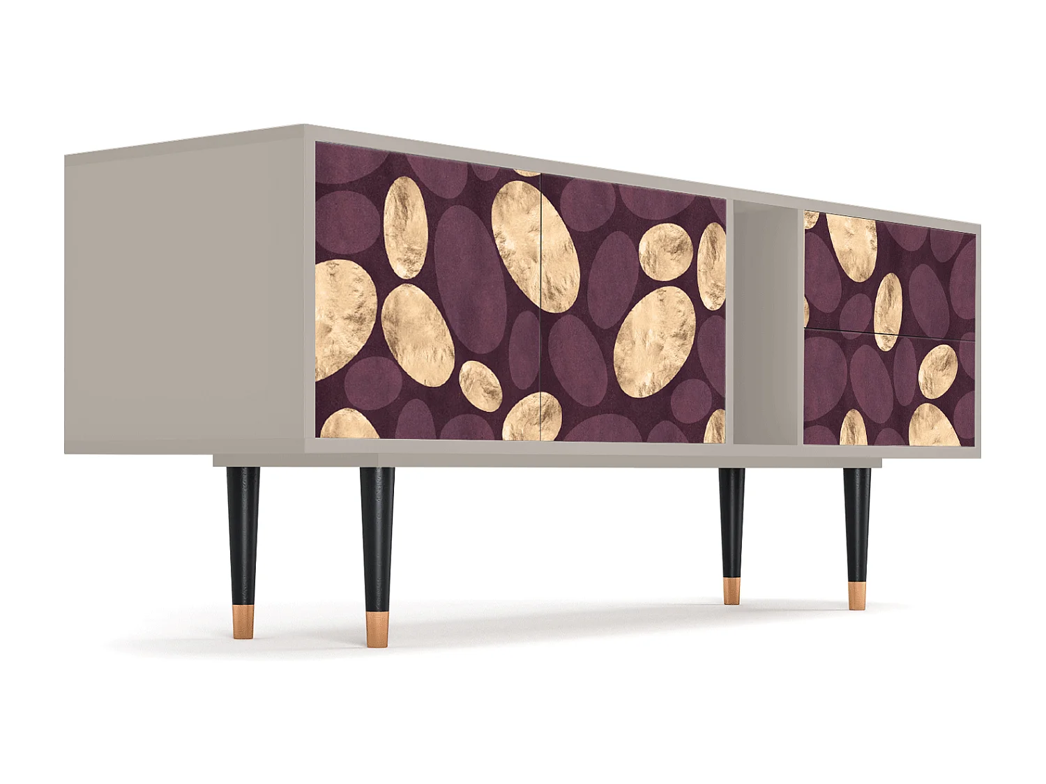 Szafka RTV - 170х69х48 cm - T1 - Fine Wine, Piaskowy