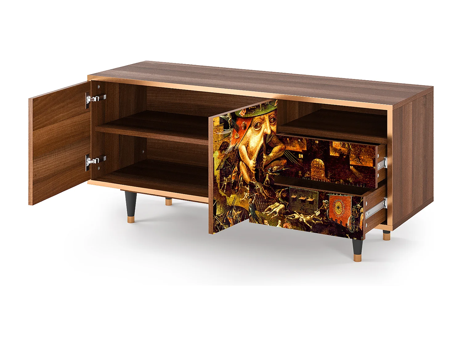 TV-meubel - 125х56х41 cm - T7 - Christ in Limbo, Walnoot