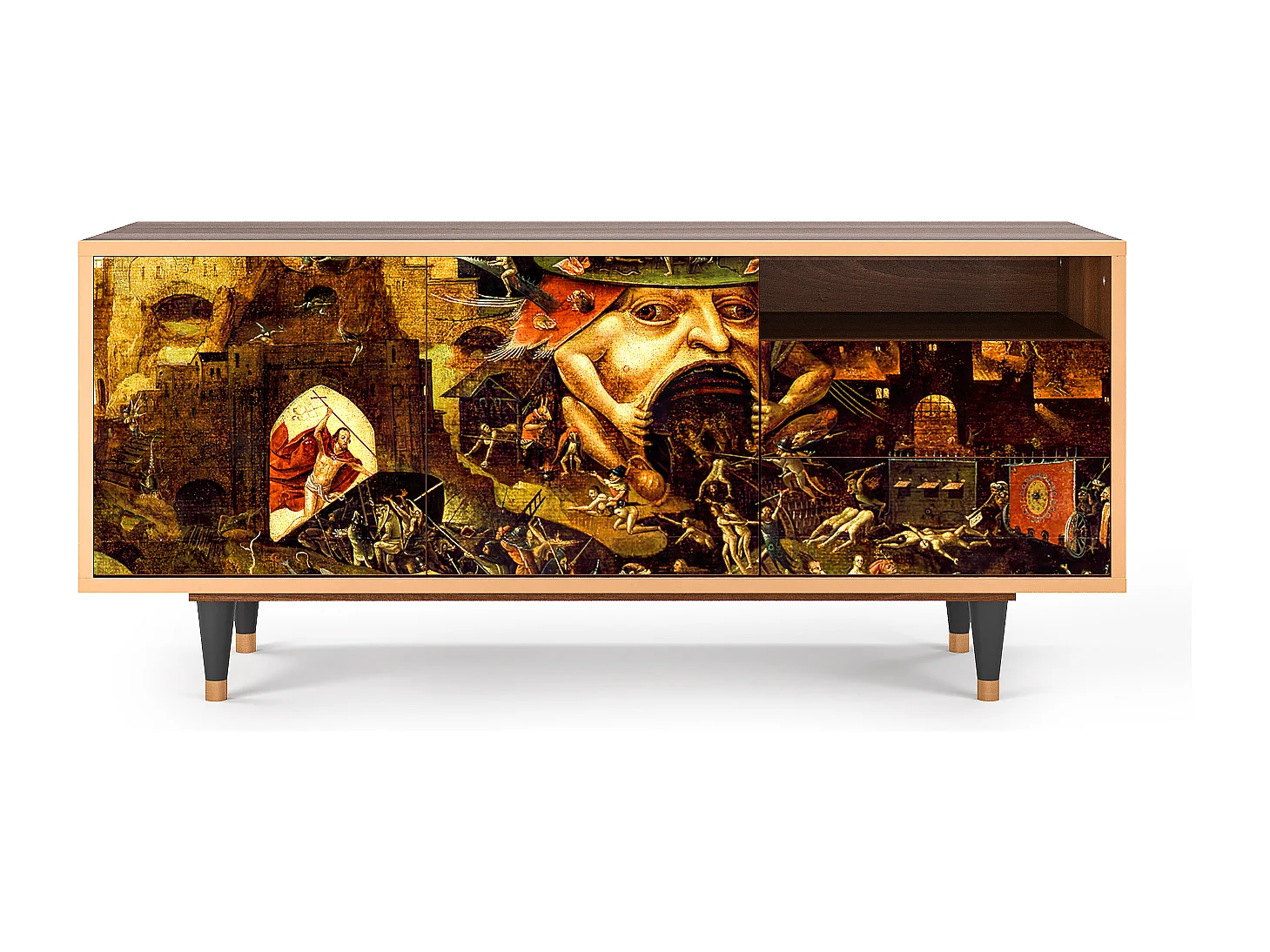 TV-Möbel - 125х56х41 cm - T7 - Christ in Limbo, Walnuss