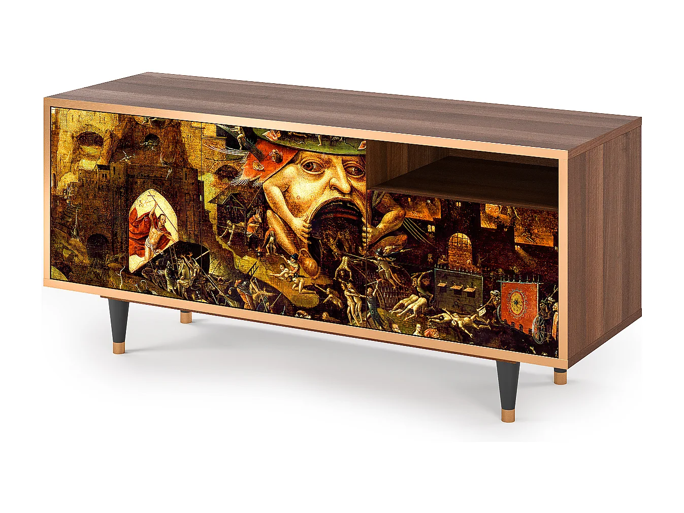 TV-Möbel - 125х56х41 cm - T7 - Christ in Limbo, Walnuss