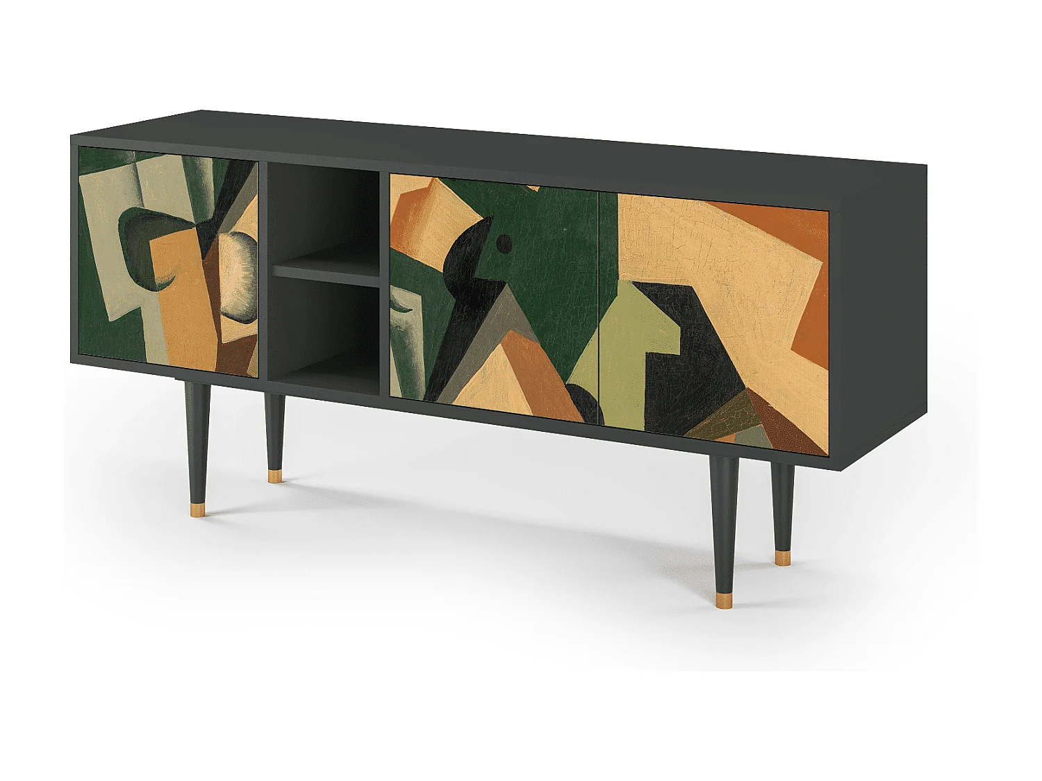 TV-Möbel - 150х69х41 cm - T5 - Glass and Checkerboard, Anthrazit