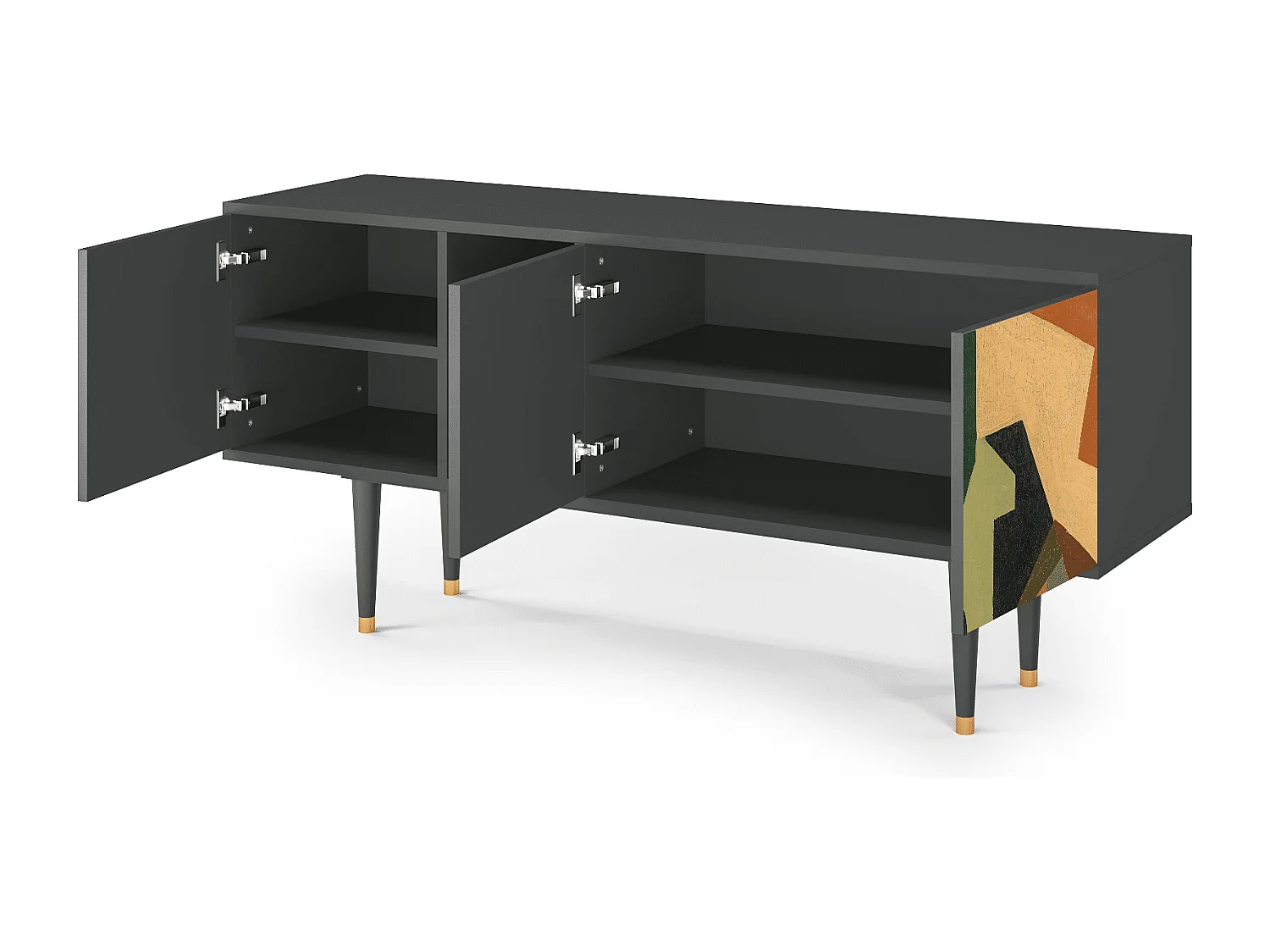 TV-Möbel - 150х69х41 cm - T5 - Glass and Checkerboard, Anthrazit