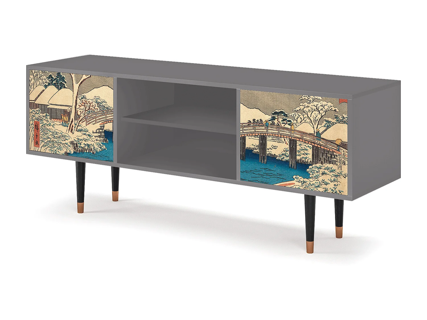 Mobile TV - 170х69х48 cm - T2 - Katabira River, Grigio