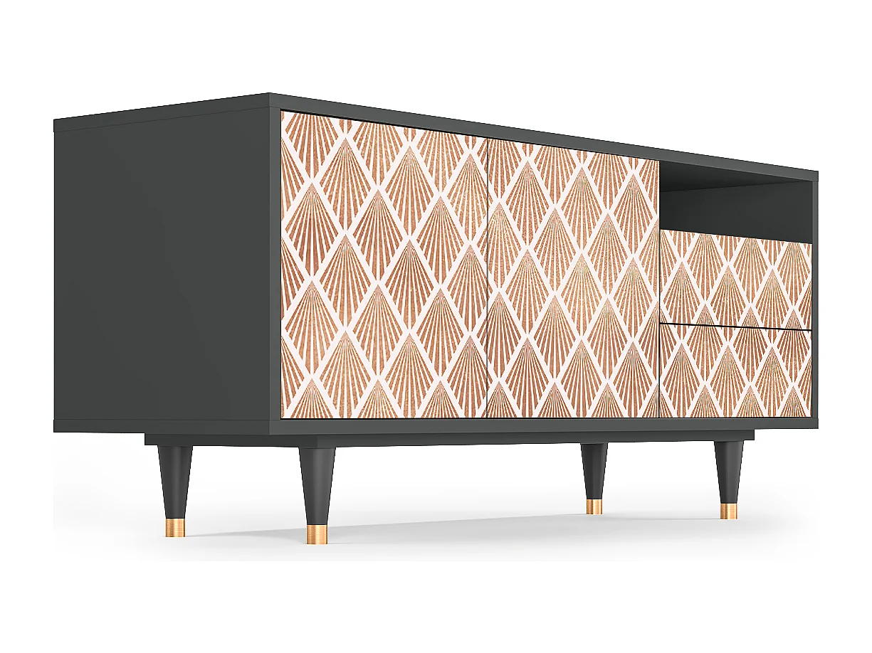 Mueble de TV - 125х56х41 cm - T7 - Pastel Sunrise, Antracita