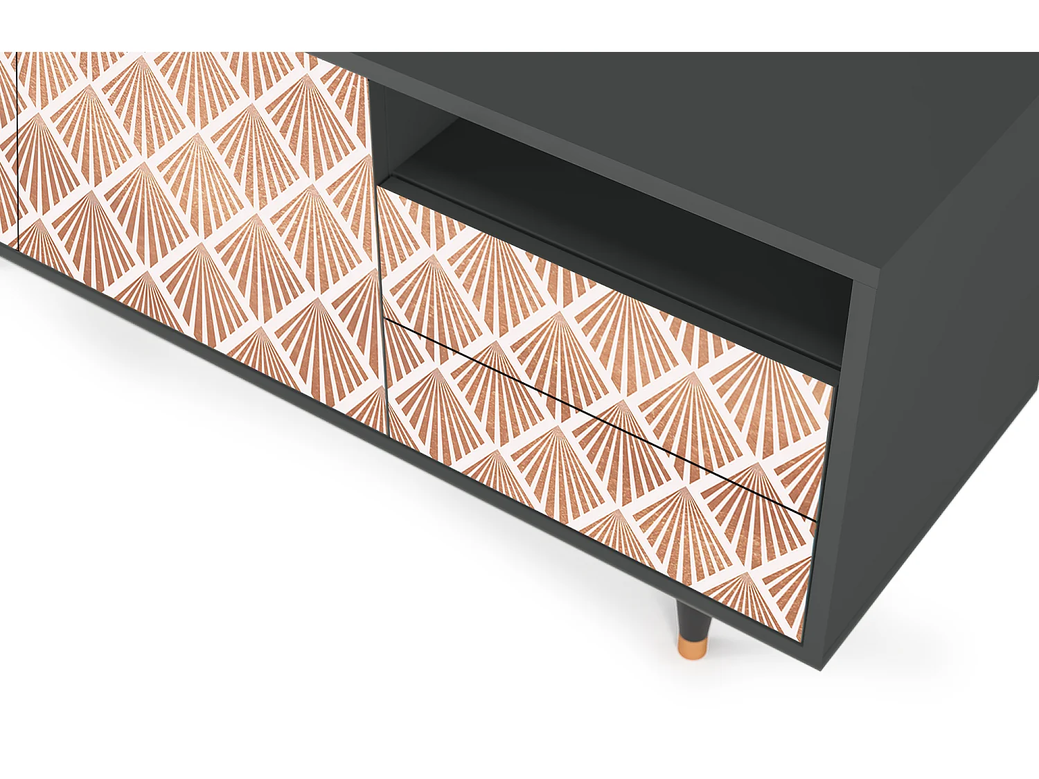 Meuble TV - 125х56х41 cm - T7 - Pastel Sunrise, Anthracite