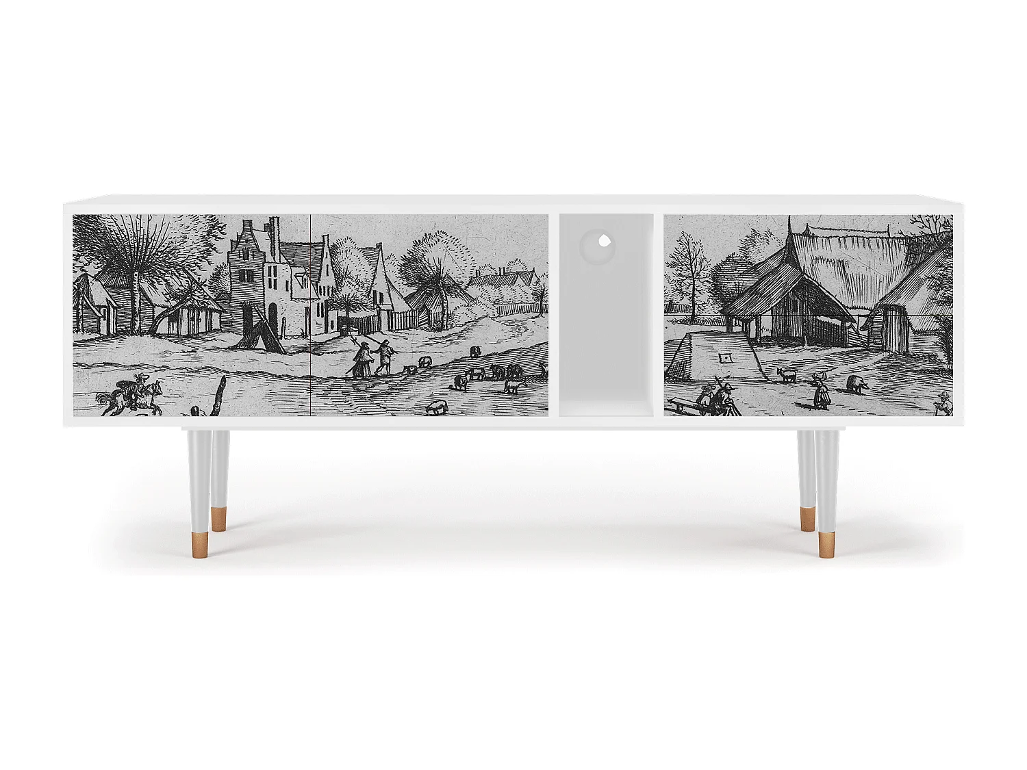 Mobile TV - 170х69х48 cm - T1 - Country Village, Bianco