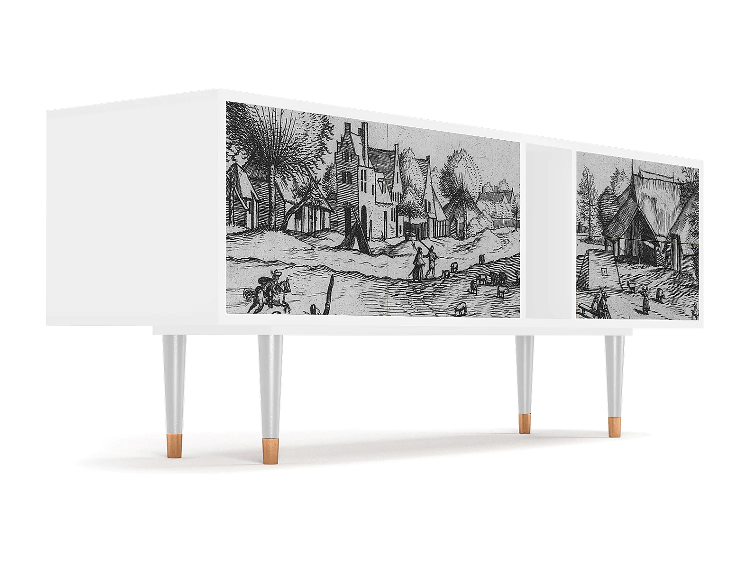 Mobile TV - 170х69х48 cm - T1 - Country Village, Bianco
