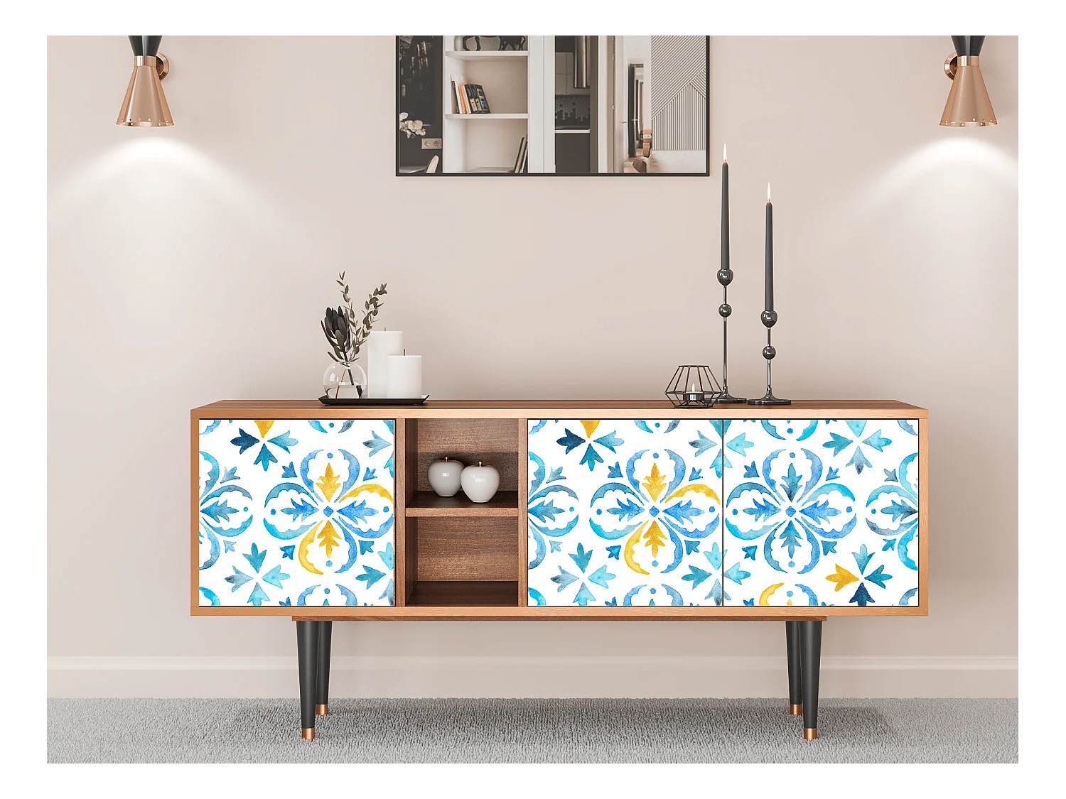 Meuble TV - 150х69х41 cm - T5 - Lisbon Flover, Noyer