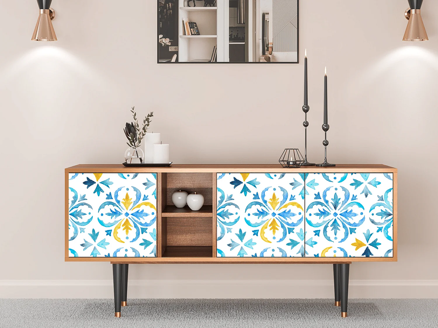 Meuble TV - 150х69х41 cm - T5 - Lisbon Flover, Noyer
