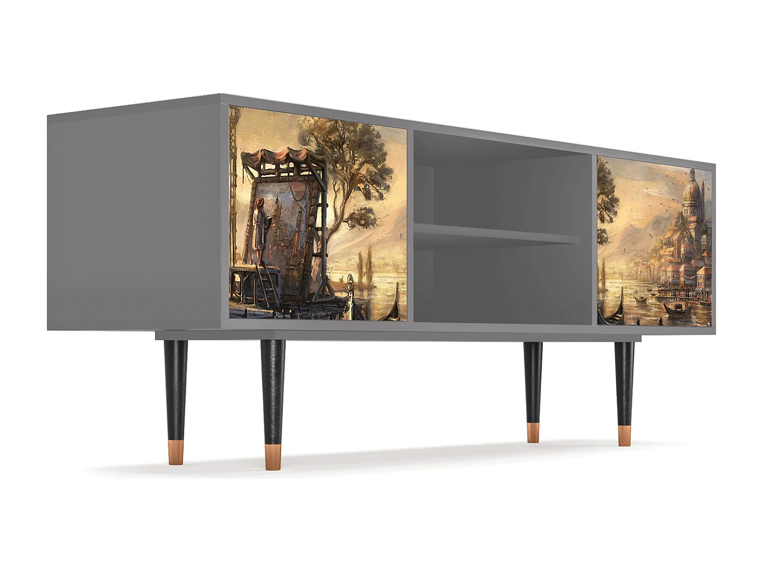 Mueble de TV - 170х69х48 cm - T2 - Venice, Cinza