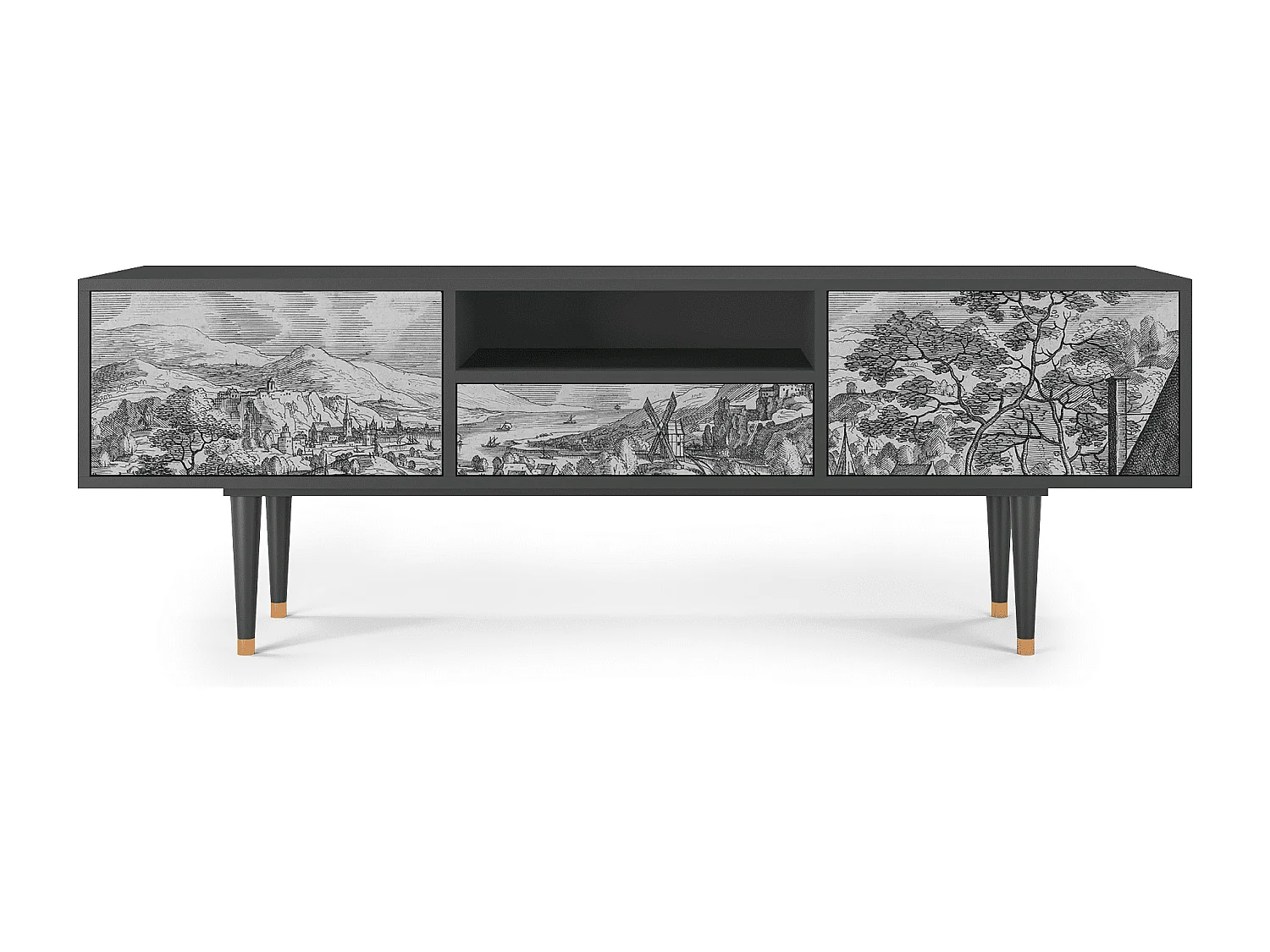 Meuble TV - 170х59х41 cm - T6 - Bird Dropping, Anthracite