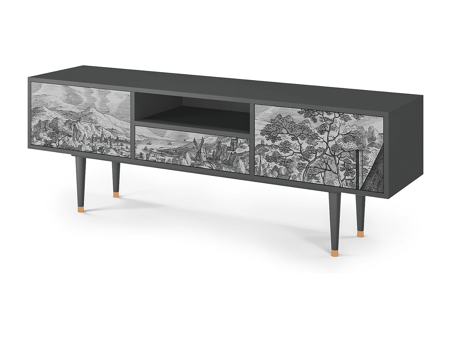 Meuble TV - 170х59х41 cm - T6 - Bird Dropping, Anthracite