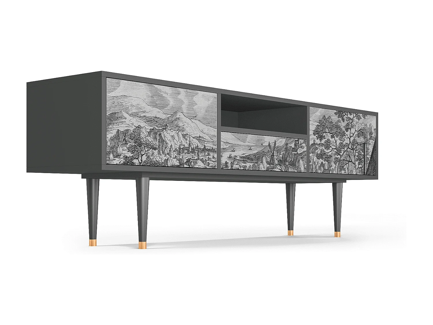 Meuble TV - 170х59х41 cm - T6 - Bird Dropping, Anthracite