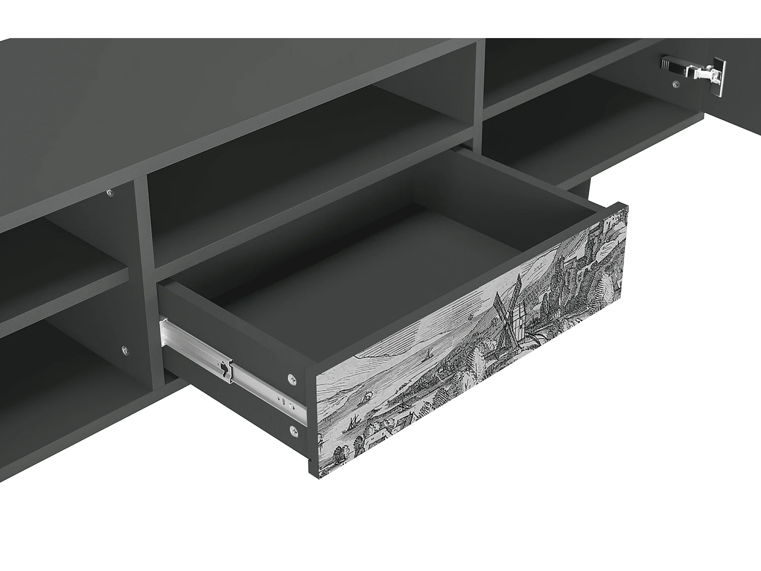 Meuble TV - 170х59х41 cm - T6 - Bird Dropping, Anthracite