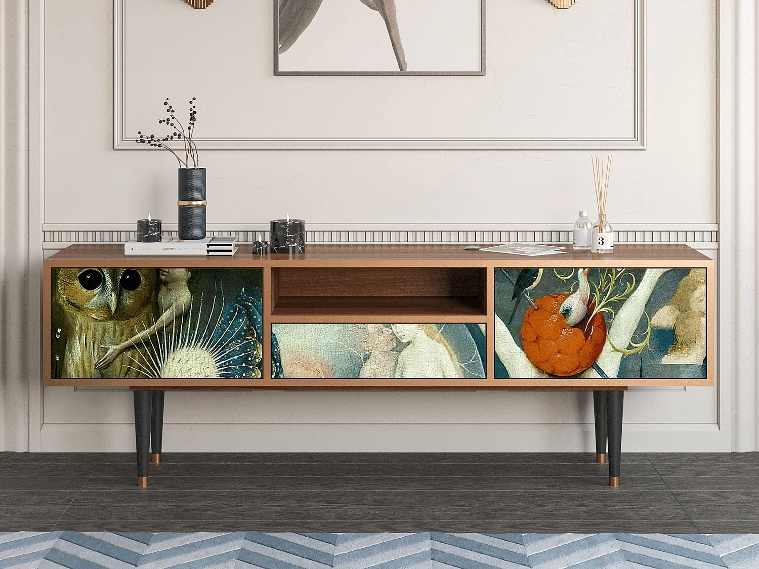 Szafka RTV - 170х59х41 cm - T6 - The Garden Of by Bosch, Orzech