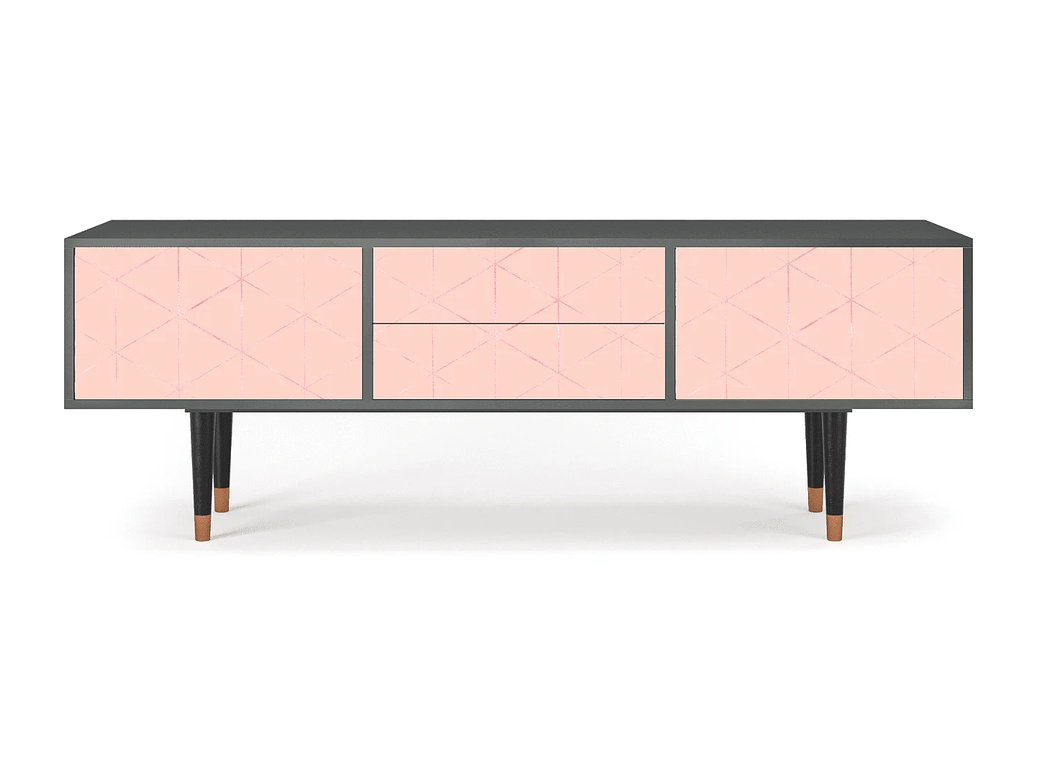 Mueble de TV - 170х59х48 cm - T4 - Rose Quartz, Antracita