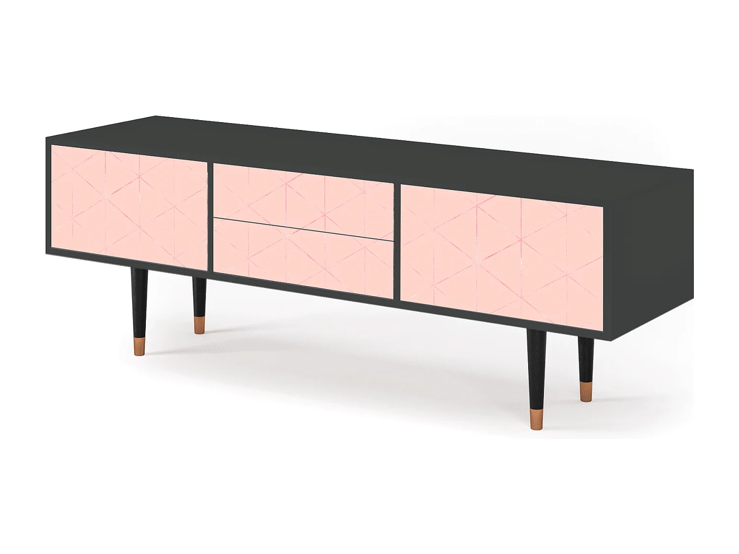 Mueble de TV - 170х59х48 cm - T4 - Rose Quartz, Antracita