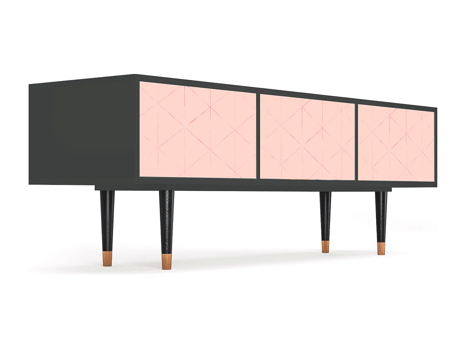 Mueble de TV - 170х59х48 cm - T4 - Rose Quartz, Antracita