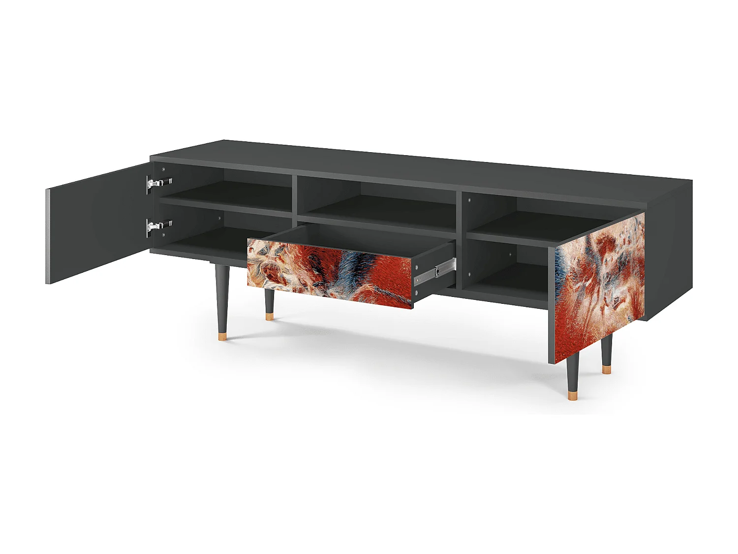 Mueble de TV - 170х59х41 cm - T6 - The City Rises, Antracita