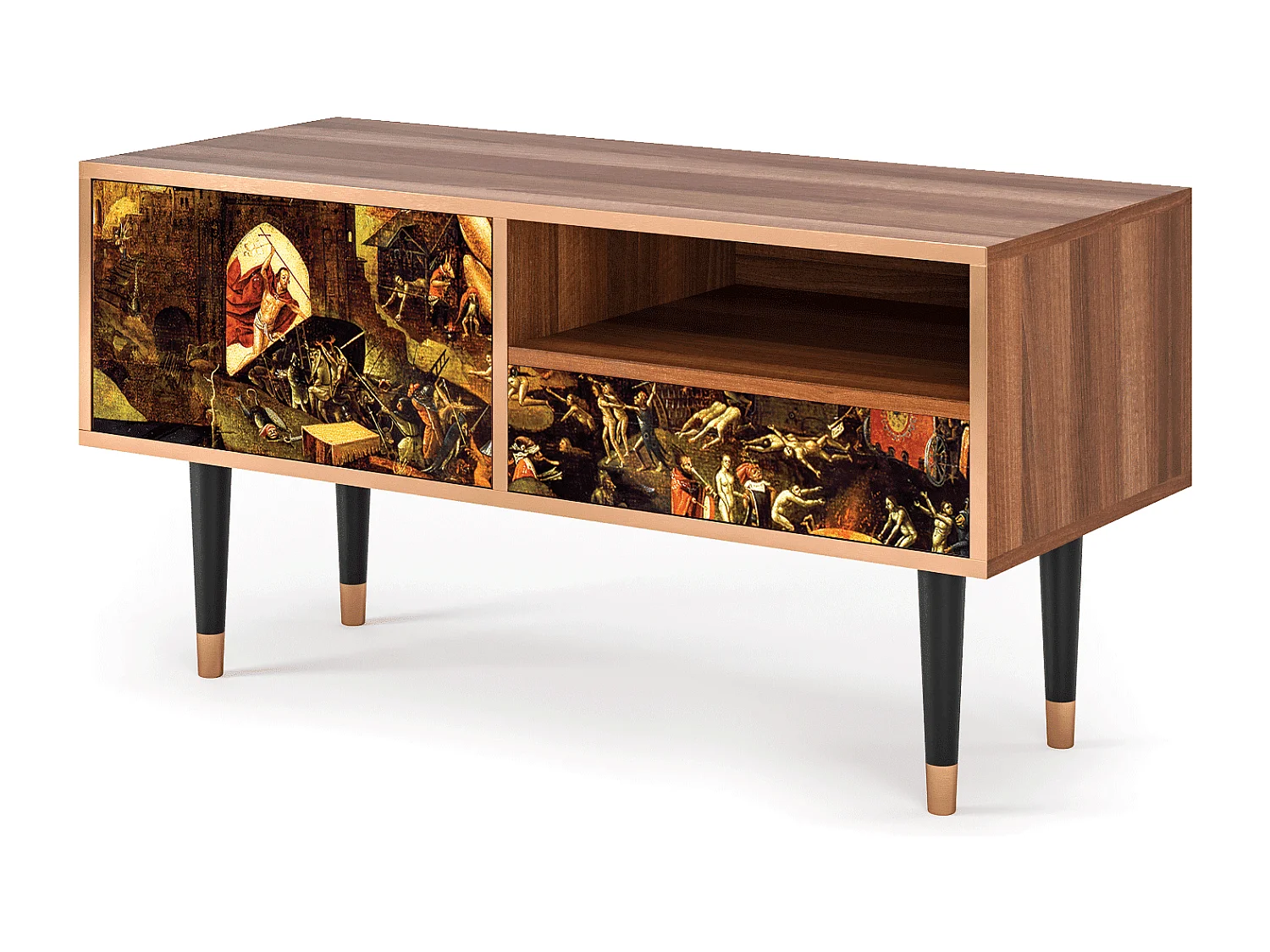 Mueble de TV - 115х59х48 cm - T3 - Christ in Limbo, Nogal