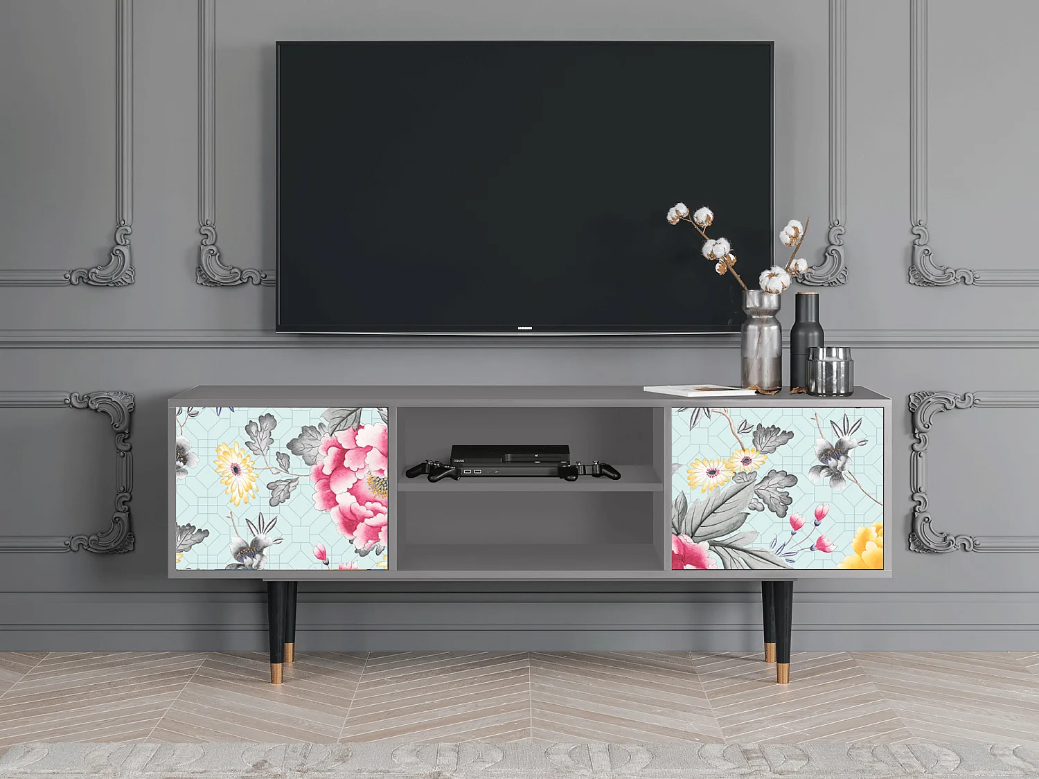 Meuble TV - 170х69х48 cm - T2 - Sky Garden, Gris