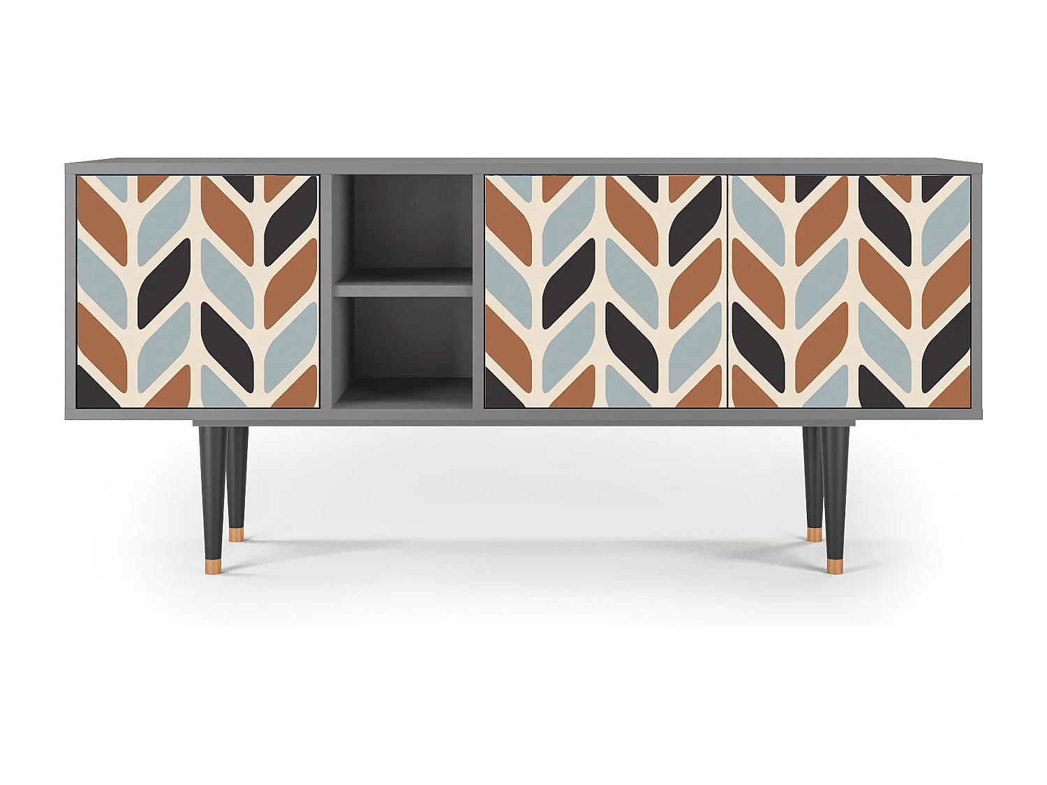 Meuble TV - 150х69х41 cm - T5 - Beige Laure, Gris