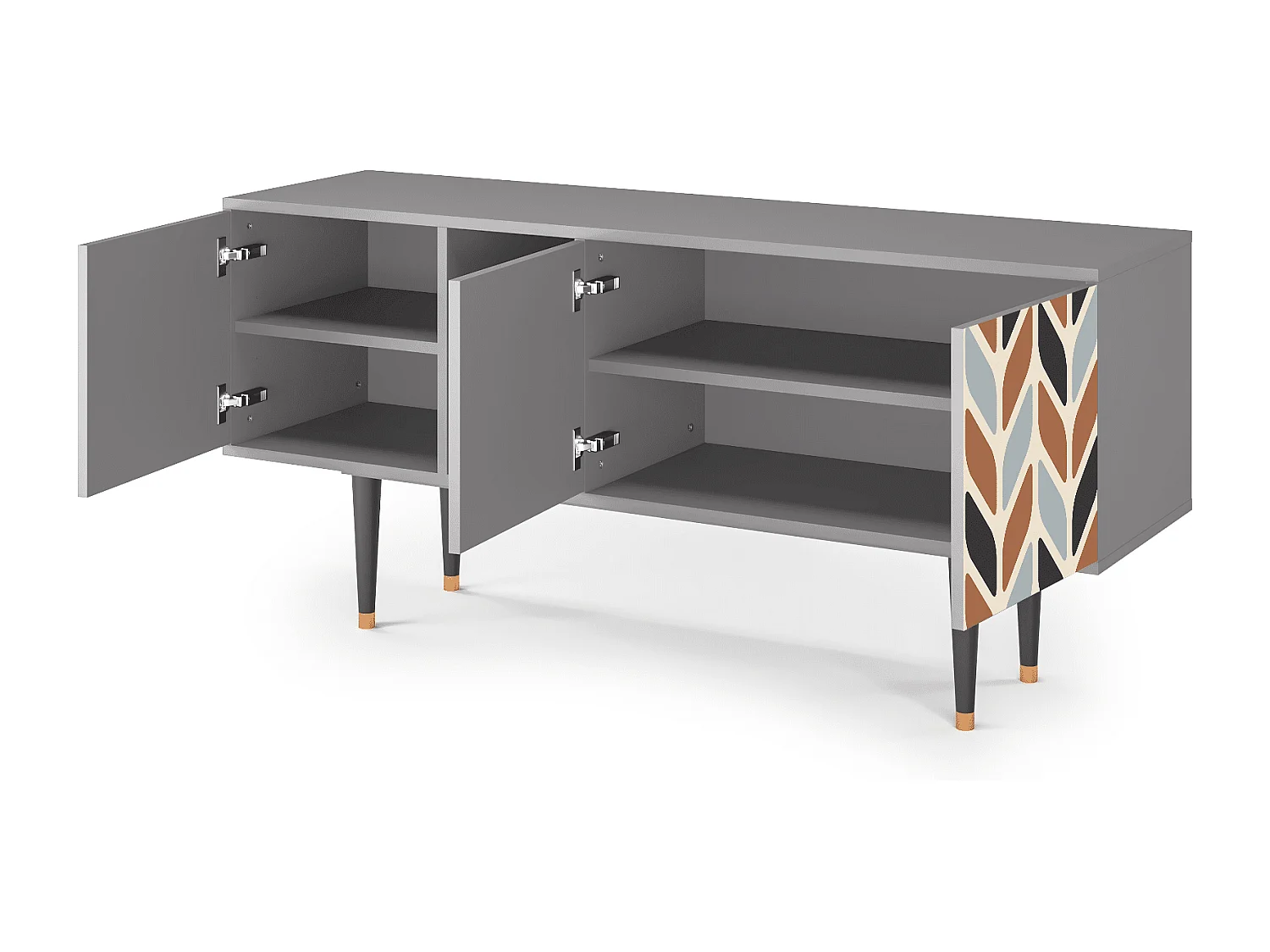 Meuble TV - 150х69х41 cm - T5 - Beige Laure, Gris