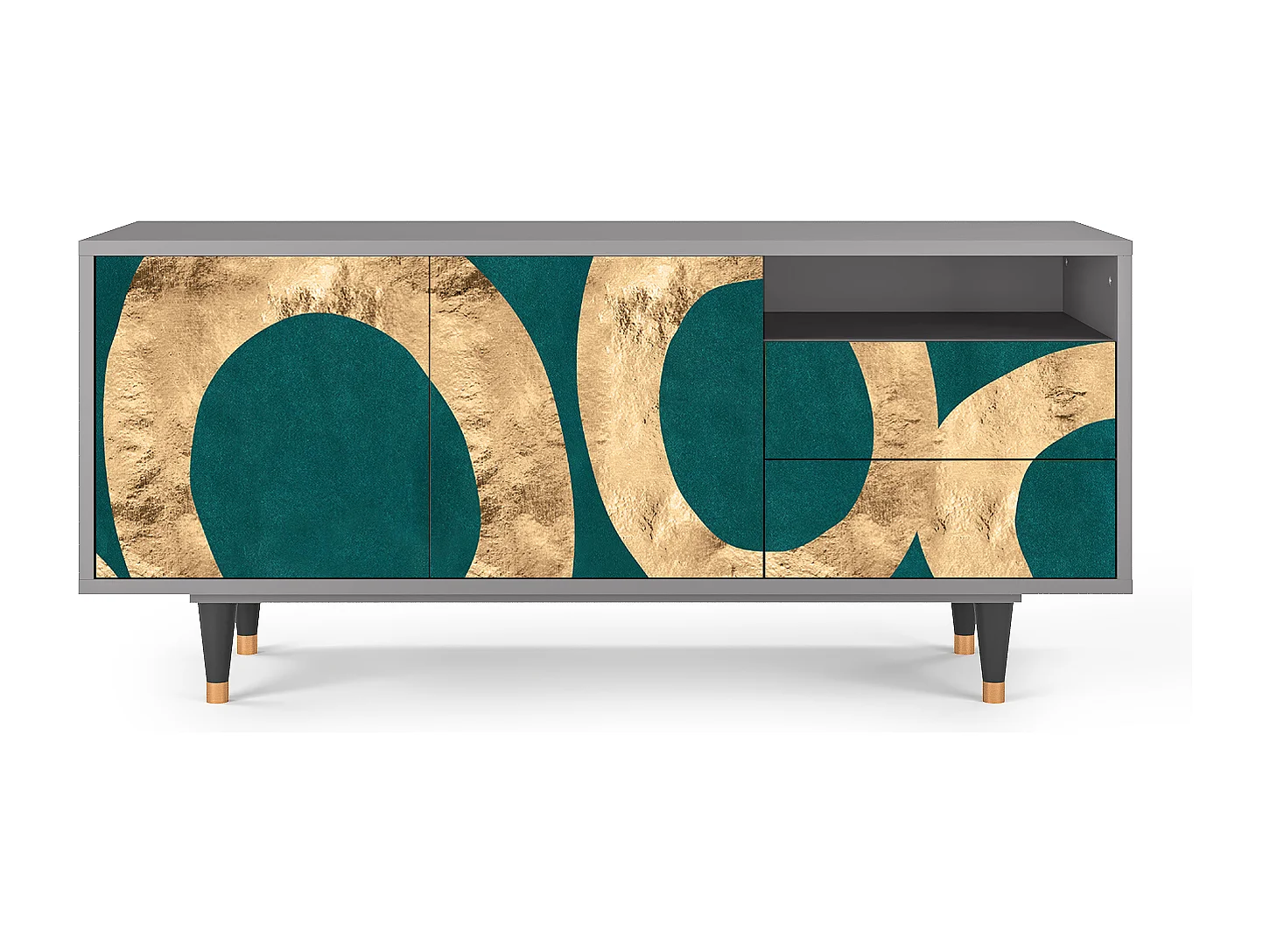 Meuble TV - 125х56х41 cm - T7 - Zircon Sphere, Gris