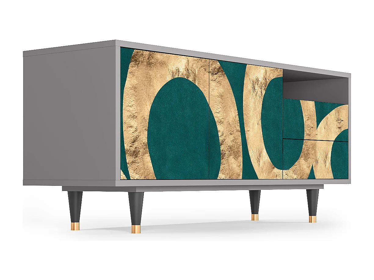 Meuble TV - 125х56х41 cm - T7 - Zircon Sphere, Gris