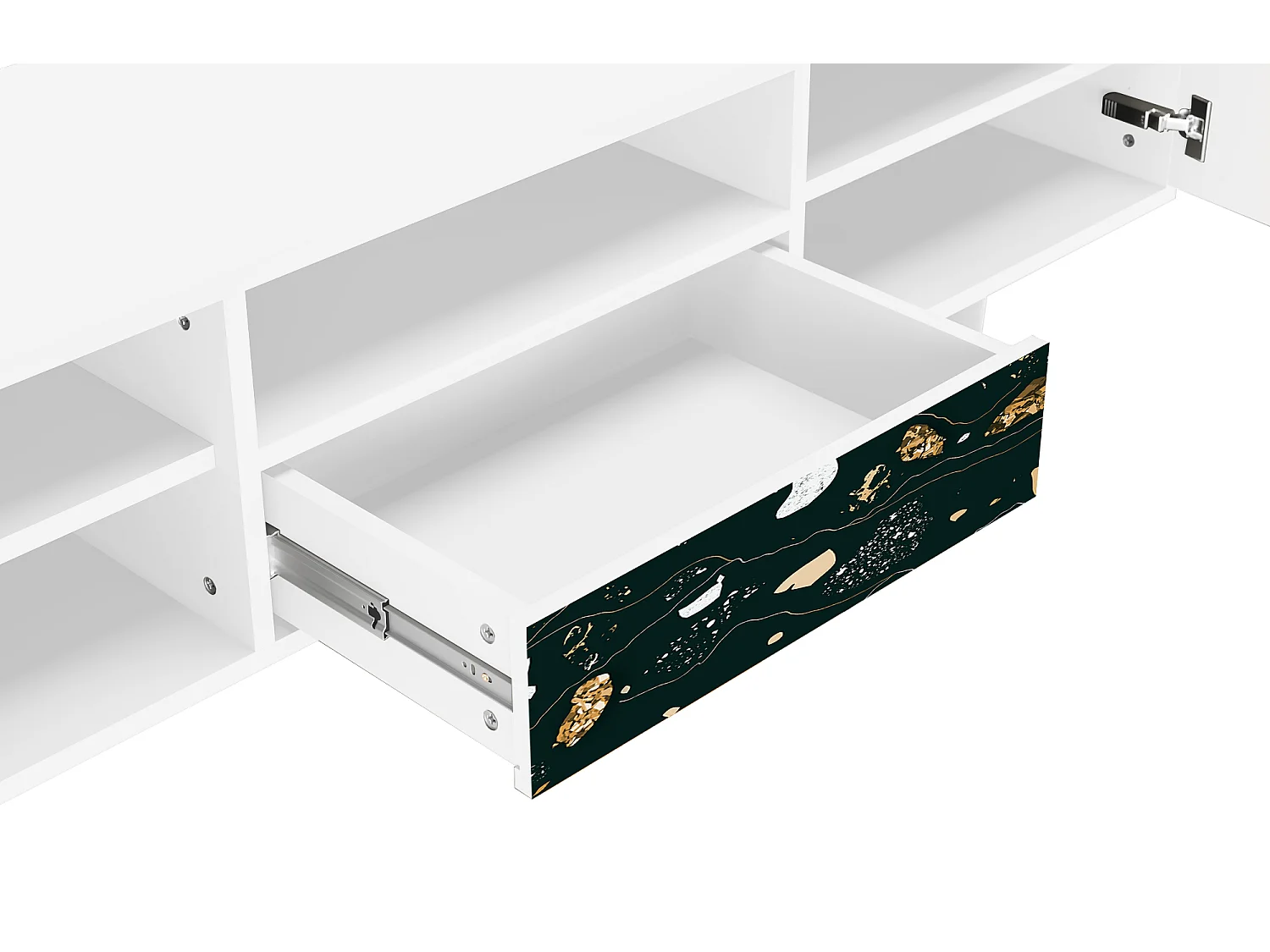 Meuble TV - 170х59х41 cm - T6 - Space Rocks, Blanc