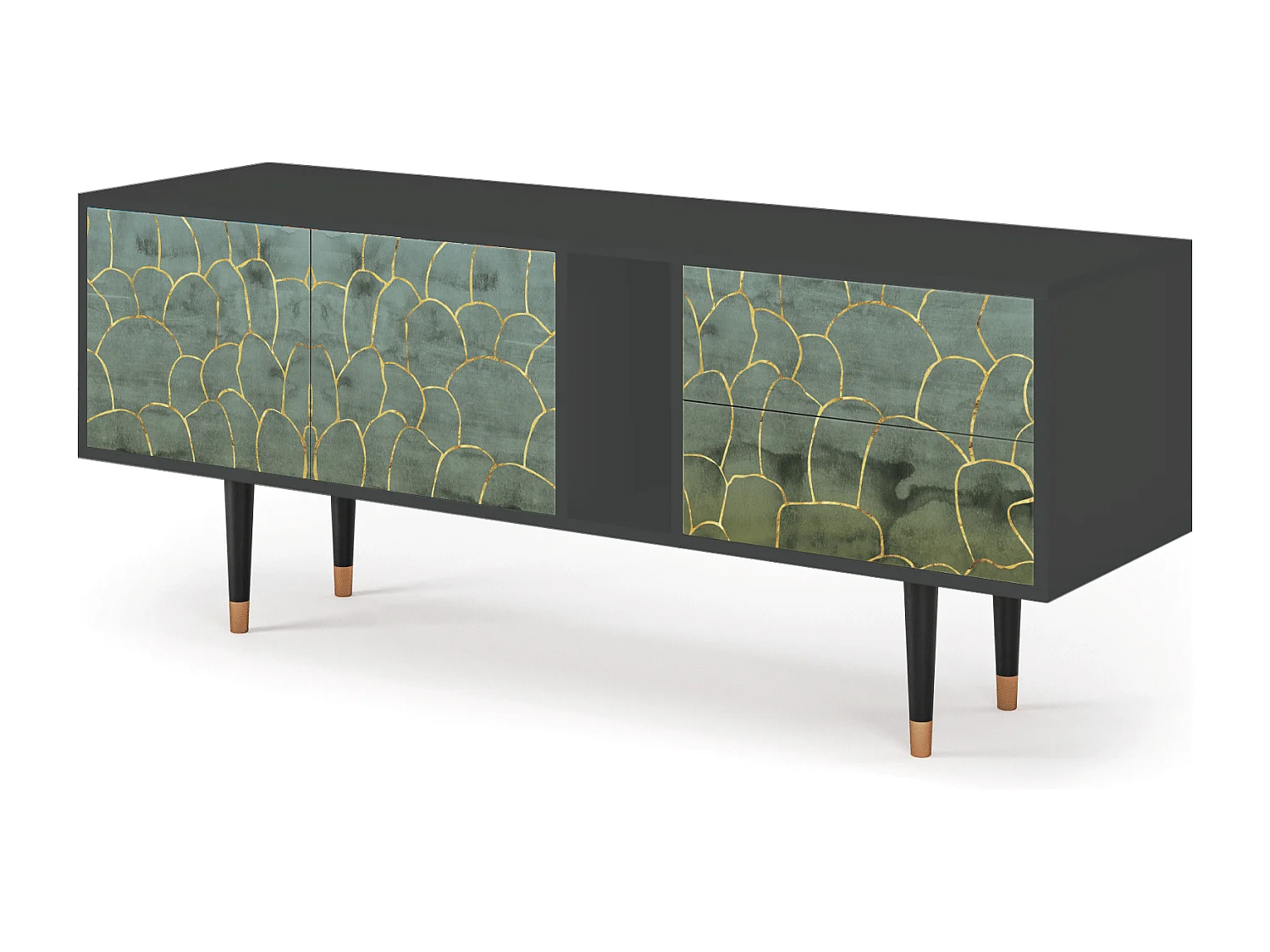 Meuble TV - 170х69х48 cm - T1 - Magnificent Water Lily, Anthracite