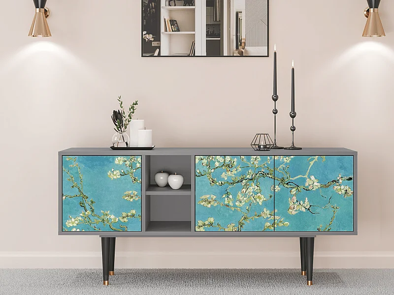 Mueble de TV - 150х69х41 cm - T5 - Almond Blossom, Cinza